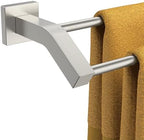 FORIOUS Double Towel Bar 24", Bathroom Towel Rack Square Brushed Nickel by FORIOUS