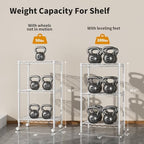 Golpart Small Shelves Storage Wire Metal Adjustable Shelf Unit with Wheels - Image 7