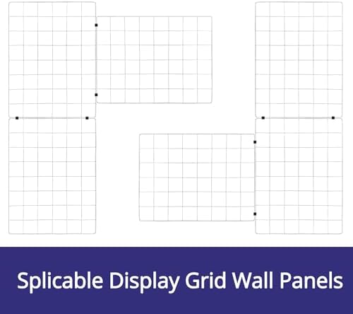 WELLCO Grid Wall Panels, 15.7"x 11.8" Grid Wall for Any Retail Display, Portable and Assembled Wall Grid with Extra Joining Clips and Hooks, 8 Pack, White - Image 6