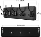 SKOLOO Rustic Coat Rack Wall Mount, 5 Hooks, 17 Inch, Solid Wood, Black - Image 6