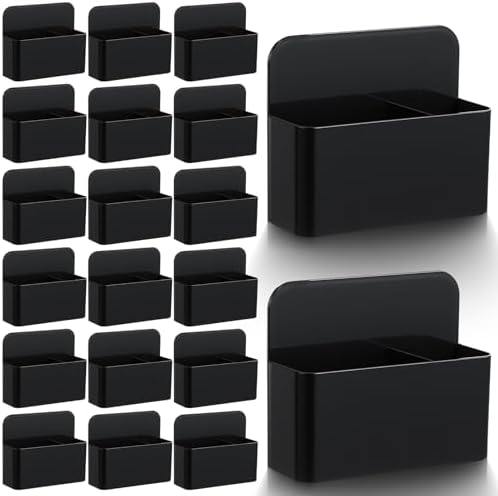 20 Pack Magnetic Dry Erase Marker Holder Bulk Whiteboard Magnetic Marker Holder Pen Pencil Organizer for Classroom Whiteboard Refrigerator Locker Storage (Black) by Unknown