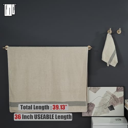 JQK Champagne Bronze Bath Towel Bar, 39 Inch 304 Stainless Steel Thicken 1mm Towel Rack Bathroom, Towel Holder Wall Mount, Useable Length 36 Inch, TB110L36-CB - Image 3