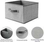 Storage Baskets, 11-Inch Woven Fabric Bins, Storage Cubes with Reinforced Handles, Organizer Bins for Closet Shelves, Foldable, for Toys, Clothes (4PCS/Grey-11*11*7.8inch) - Image 5