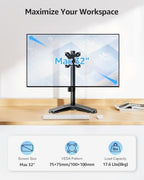 MOUNTUP Single Monitor Stands, Freestanding VESA Monitor Desk Mount fits 13'' to 32'' Computer Screen with Height Adjustable, Swivel, Tilt, Rotation, 17.6 lbs Load, For Home Office, VESA 75x75/100x100 - Image 2