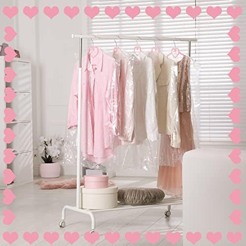 Qunclay 50 Pcs Pink Velvet Heart Hangers with 360° Swivel Hooks - Image 6