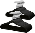 ManGotree 14 Inch Kids Velvet Hangers Felt Children's Hangers 66 Pack Black by ManGotree