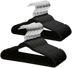 ManGotree 14 Inch Kids Velvet Hangers Felt Children's Hangers 66 Pack Black by ManGotree