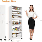 Slim Storage Cart, Lightweight 6 Tier Metal Rolling Utility Kitchen Cart on Wheels, Mobile Storage Shelving Unit Organizer for Bathroom Laundry Office Narrow Places (White, 10" D) - Image 7