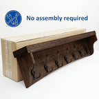 WEBI Rustic Coat Rack Wall Mount with Shelf,35" Long Wall Shelf with Hooks Underneath,7 Triple Hooks for Hanging Jacket,Bathroom,Entryway,Weathered Brown - Image 3