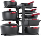 MUDEELA 8-Tier Heavy Duty Pots and Pans Organizer under Cabinet, Black by MUDEELA