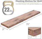 Sorbus Floating Shelves for Wall Storage (35 Inch, 2 Pack, Mahogany) - Image 3