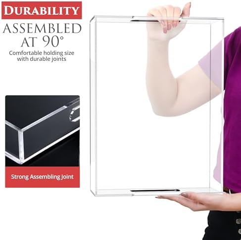 Acrylic Tray 16x12 with Cut Handles - Spill Proof Decorative Tray is an Ideal Countertop Organizer for Living Rooms, Ottoman Coffee Tables, Offices, Kitchens & Serving Guests - Image 5