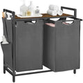 VASAGLE Laundry Hamper with Shelf, 2 Pull-Out Bags, 2 x 12.1 Gallons (46 L) by VASAGLEbySONGMICSHOME