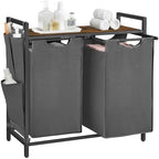 VASAGLE Laundry Hamper with Shelf, 2 Pull-Out Bags, 2 x 12.1 Gallons (46 L) by VASAGLEbySONGMICSHOME