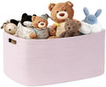 72L Large Woven Laundry Basket Hamper with Handles, Pink by SunNewt