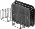 KORRTFID Kitchen Cabinet Organizer, Steel Cookware Holder, Divided Holder with 5 Slots for Skillets Baking Tray and Chopping Board Rack - Baking Pan Holder Storage (2 PCS) by KORRTFID