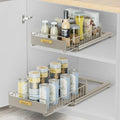 Under Sink Organizer, 2 Packs Under Sink Organizers and Storage, Slide Out Pull Out Cabinet Organizer Shelf with Metal Drawers for Kitchen Bathroom Pantry, Gray by HOMEAILIE