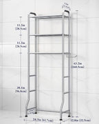 Kitsure Over Toilet Storage Rack, 63.2" H Space-Saving, Holder & Hooks - Image 2