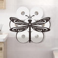 WADORN Funny Dragonfly Metal Toilet Paper Holder, Black Dragonfly Decorative Metal Toilet Paper Storage for Extra 8 Rolls Funny Freestanding Insect Wall Mounted Organizer for Restroom Bathroom Home by WADORN