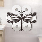 WADORN Funny Dragonfly Metal Toilet Paper Holder, Black Dragonfly Decorative Metal Toilet Paper Storage for Extra 8 Rolls Funny Freestanding Insect Wall Mounted Organizer for Restroom Bathroom Home by WADORN