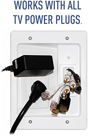 Legrand - OnQ in Wall Cable Management Kit with USB, TV Outlet Wall Kit Hides Cords, in Wall TV Power Kit Works with All Plugs, Recessed TV Outlet, White, HT21USBWHV1 (Hardwired) - Image 5