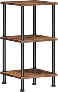 HOOBRO 3-Tier Corner Shelf Stand, Corner Square Rack Display Shelf, Tall Storage Plant Stand, Bookcase for Small Spaces, Living Room, Home Office, Kitchen, Rustic Brown and Black BF153CJ01 by HOOBRO