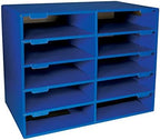 Classroom Keepers Sturdy Cardboard Mailbox, 10-Slot, Blue, 16-5/8"H x 21" W x 12-7/8"D, 1 Unit by Displays2go