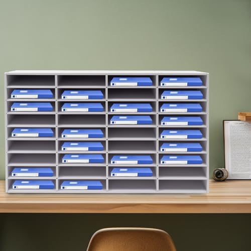 36-Slots File Organizer Box, Desktop File with Adjustable Shelves, Mailbox Paper Organizer for Office, Home, Classroom, Mailrooms Organization - Image 2