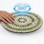 13.4" Mother of Pearl Lazy Susan, Table Centerpiece Round Shell Decorative Lazy Susan Turntable Rotating Tray Organizer for Cabinet Counter Gift Kitchen Office Cafe Home Decor (Dot Green) - Image 2