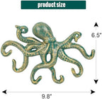 Sungmor Cast Iron Key Holder for Wall, Green Octopus Hanger with 6 Hooks, - Image 6