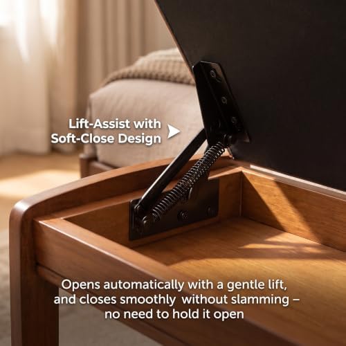 Solid Wood Shoe Rack Bench with Flip-Top Storage Padded Leather Seat 31.5'' - Image 5
