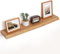 Floating Shelves for Wall Decor, Rustic Solid Elm Wood Live Edge Floating Shelves Wall Mounted, Wall Shelves with Invisible Bracket for Living Room Bathroom Bedroom Kitchen, 40 Inch Set of 1, Natural by FLYJOE