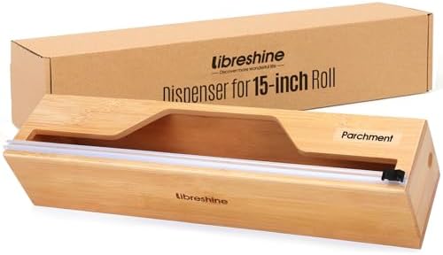 Libreshine Bamboo 15 Inch Parchment Paper Dispenser with Slide Cutter by Libreshine