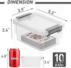 Citylife 0.53 QT 10 Packs Small Storage Bins Plastic Storage Container Stackable Box with Lids for Organizing, Clear White - Image 2