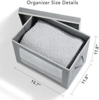 Homsorout Large Storage Bins with Lids - Stackable Cube Bins for Closet, 4 Pack Clear Windows Fabric Organizer Bins, Home Organizers and Storage for Clothes, CD, Towels, Grey - Image 6
