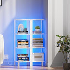 TUTOTAK Corner Shelf, 4-Tier Corner Bookshelf for Small Space - Image 7