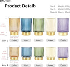 DASITON Makeup Brush holder Organizer,Crystal Cosmetic Makeup Brush Glass Brushes Storage Holder, Vintage Make Up Brush Cup Pen Pencil Holder striped vase(Purple S+L) - Image 6