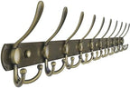 Dseap Coat Rack Wall Mount - 38” Long 10-Tri-Hooks Heavy Duty Coat Hanger Rail Wall Hooks for Hanging Coats Hats Clothing Clothes Purse Mudroom Entryway, Bronze by Dseap
