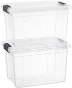 Superio 8.7 Quart Clear Plastic Storage Boxes with Lids, Stackable Organizer Containers, BPA-Free Storage Bins for Home, Office, School & Dorm, 2 Pack by Superio