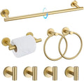 TQKAG 8-Pieces Bathroom Hardware Set, Brushed Gold Towel Bar Set 23.6 Inch by TQKAG