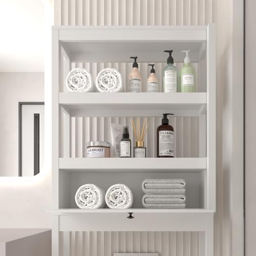 Over Toilet Storage Cabinet with Barn Door & Adjustable Shelves - Image 5