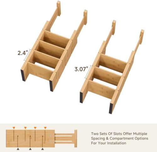 Deep Drawer Dividers For Clothes,Expandable Drawer Organizer (6, Short) - Image 5