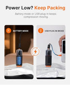 Vacbird 20-Pack Travel Vacuum Storage Bags, Compression Bags for Suitcase & Carry-On, Dual Power Cordless Rechargeable Pump (Battery & USB), Space Saver Bags for Clothes - Image 5