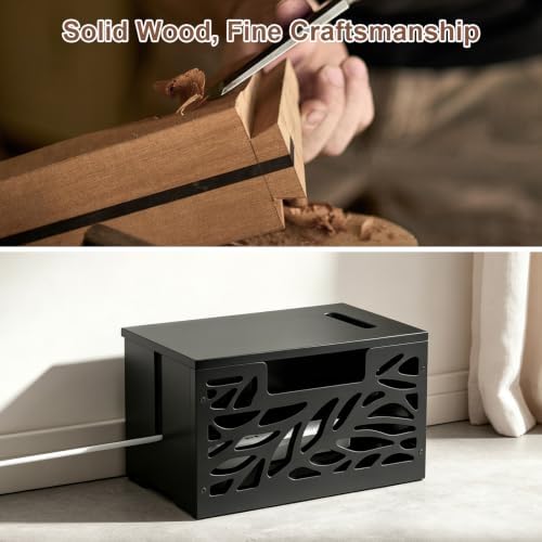 Large Cable Management Box, Cord Hider for Power Strip, Black - Image 2