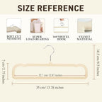 Pants Hangers Non Slip - 20 Pack Velvet Hangers for Closet - Thin Space Saving Clothes Hanger - Strong, Durable, Perchas Terciopelo with 360° Rotatable Hook for Jean, Tank Top, Bra, Shorts (Beige) - Image 2