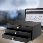 Svartur Metal Desk Top Drawers, Small Table Organizer with 3-Drawer Storage Organizer for A4 File, Desk File Storage Organization for Office, Home, No Assembly Required, Black - Image 2