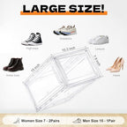 3 Pack Acrylic Shoe Boxes, Ultra Clear Shoe Boxes Stackable, Shoe Storage Box Sneaker Storage for Sneakerhead, Foldable Shoe Organizer with Magnetic Door, Professional Shoe Display Fits US Size 15 - Image 2