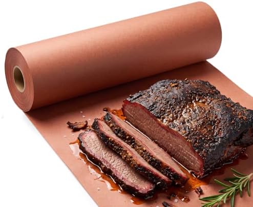 17 in x 300 ft Butcher Paper Roll, Pink Butcher Paper for Smoking Brisket BBQ Meat, 75 GSM Heavy Duty Food Grade Butcher Paper, Heat Resistant to 400°F, Wrapping Paper with Dispenser Box by Unknown