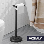Black Toilet Paper Holder Stand Stainless Steel & Stable Weight Base - Image 2