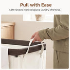 StorageWorks Laundry Hamper with Wheels, 310L Large Beige Basket Cart - Image 6